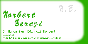 norbert berczi business card